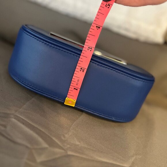 Yuzefi, Moon Bag, Blue Leather, Unique Metal Handle, NWOT - Picture 8 of 9